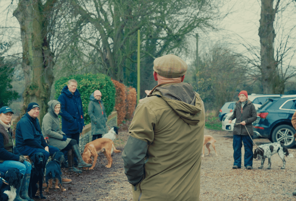 Darren Gill working with a dog